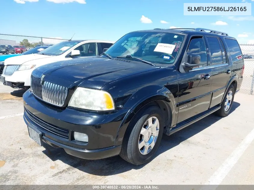 2006 Lincoln Navigator Luxury/Ultimate VIN: 5LMFU27586LJ26165 Lot: 39748532