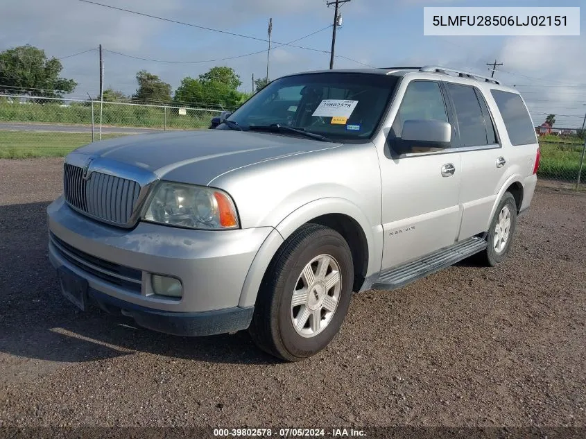 2006 Lincoln Navigator Luxury/Ultimate VIN: 5LMFU28506LJ02151 Lot: 39802578