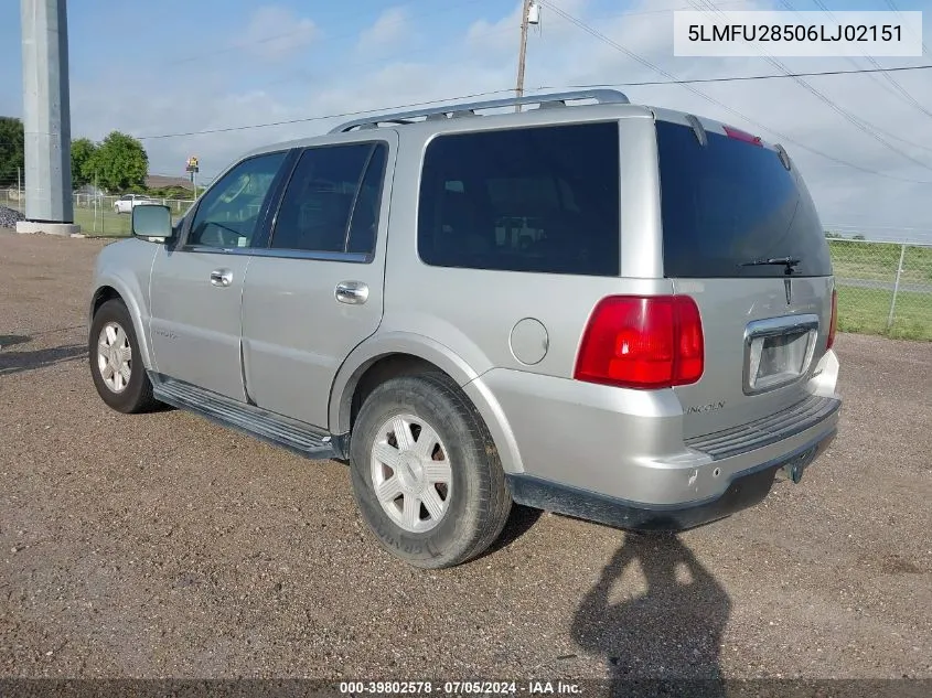 2006 Lincoln Navigator Luxury/Ultimate VIN: 5LMFU28506LJ02151 Lot: 39802578