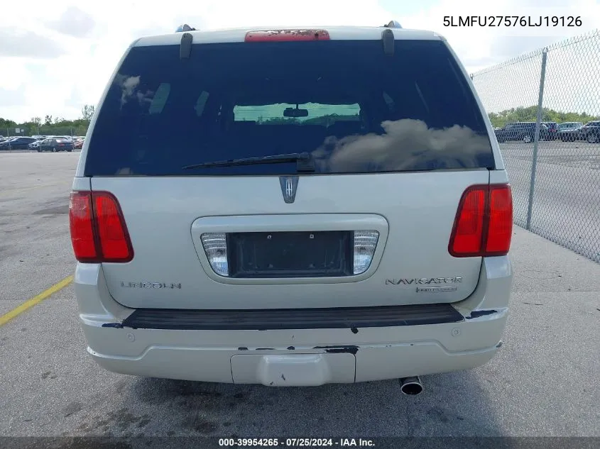 2006 Lincoln Navigator VIN: 5LMFU27576LJ19126 Lot: 39954265