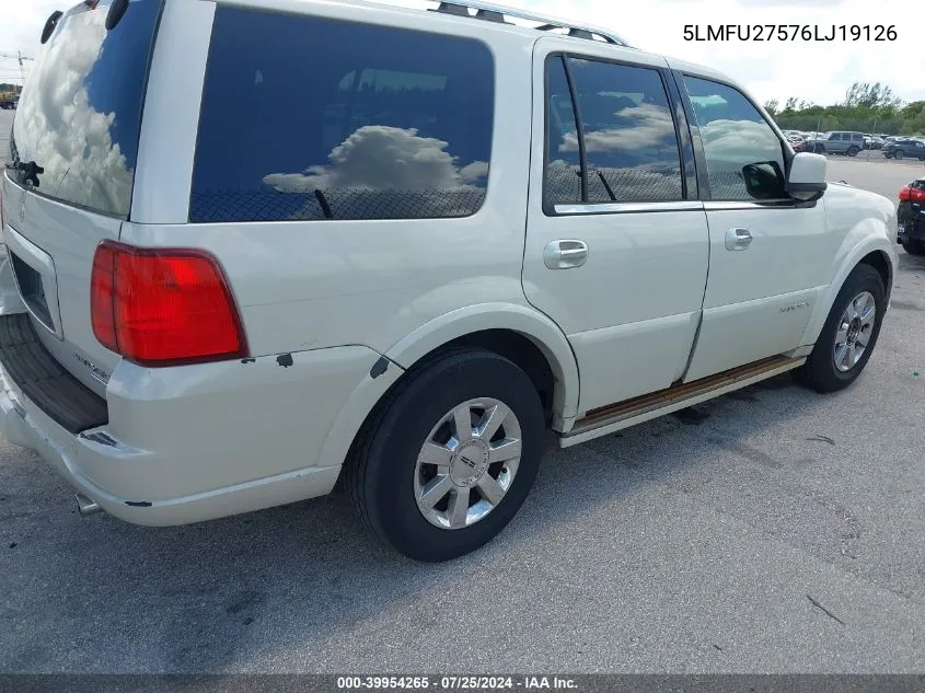 2006 Lincoln Navigator VIN: 5LMFU27576LJ19126 Lot: 39954265