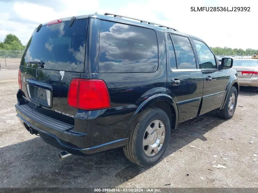 2006 Lincoln Navigator Luxury/Ultimate VIN: 5LMFU28536LJ29392 Lot: 39984915