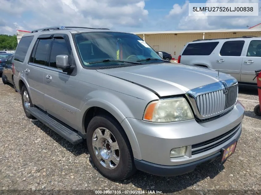 2006 Lincoln Navigator Luxury/Ultimate VIN: 5LMFU27526LJ00838 Lot: 39987835