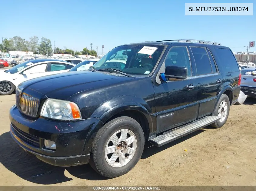 2006 Lincoln Navigator Luxury/Ultimate VIN: 5LMFU27536LJ08074 Lot: 39998464