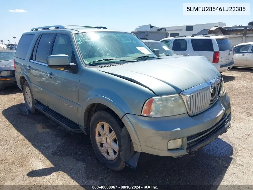 2006 Lincoln Navigator Luxury/Ultimate VIN: 5LMFU28546LJ22385 Lot: 40088967