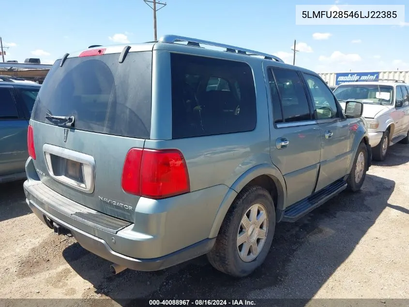 2006 Lincoln Navigator Luxury/Ultimate VIN: 5LMFU28546LJ22385 Lot: 40088967