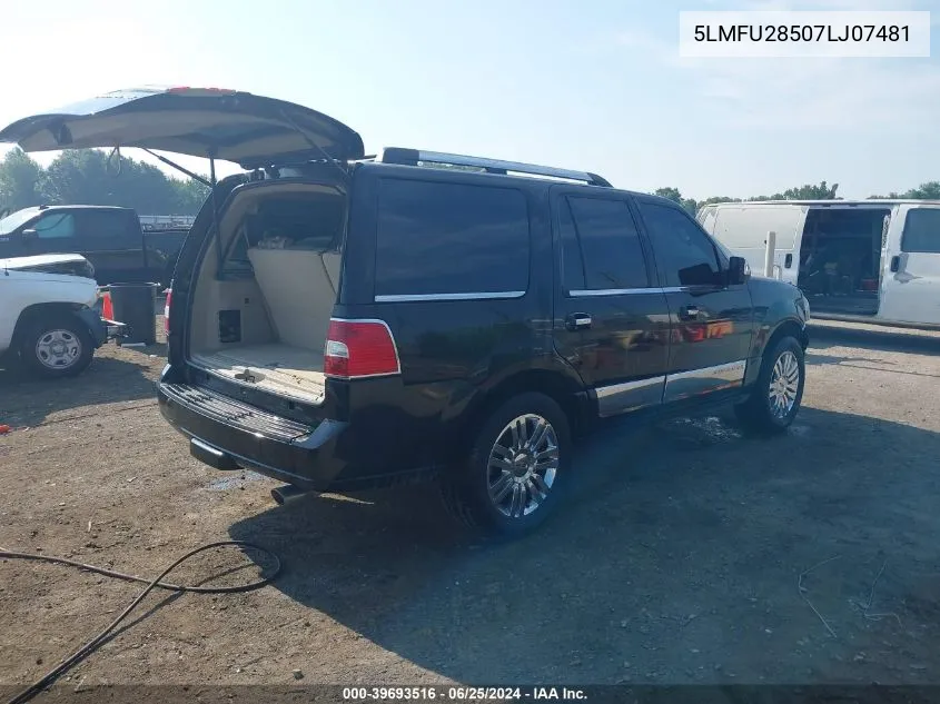 2007 Lincoln Navigator Ultimate VIN: 5LMFU28507LJ07481 Lot: 39693516