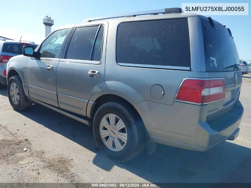 2008 Lincoln Navigator VIN: 5LMFU275X8LJ00055 Lot: 39621082