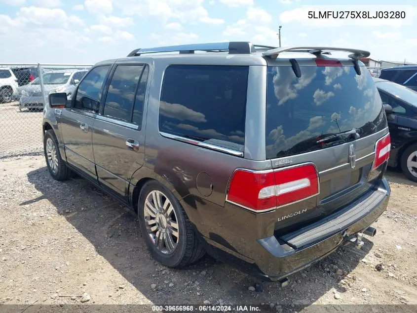 2008 Lincoln Navigator VIN: 5LMFU275X8LJ03280 Lot: 39656968