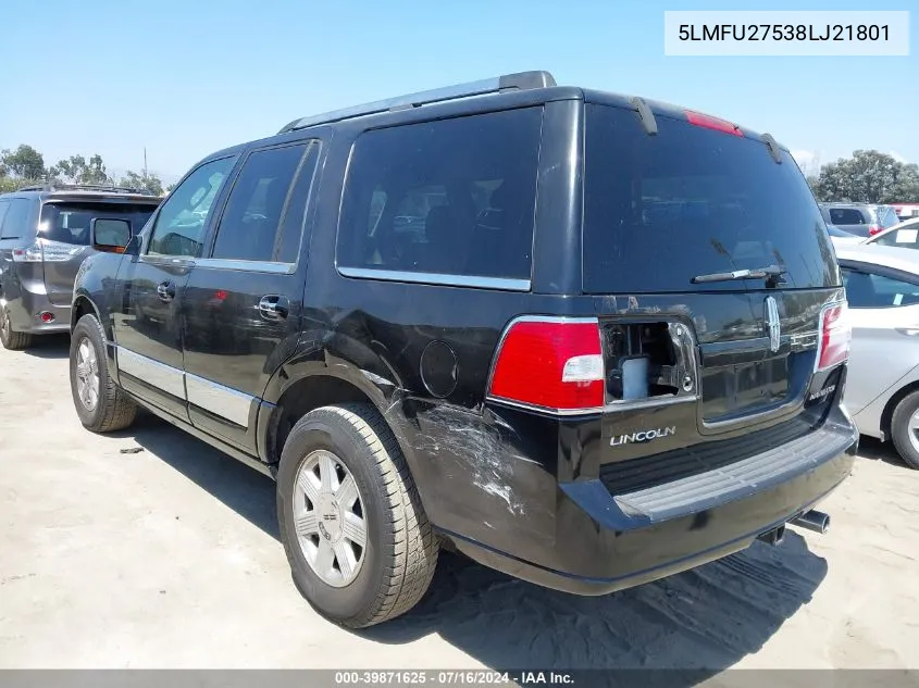 2008 Lincoln Navigator VIN: 5LMFU27538LJ21801 Lot: 39871625