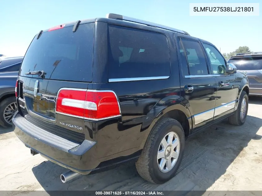 2008 Lincoln Navigator VIN: 5LMFU27538LJ21801 Lot: 39871625