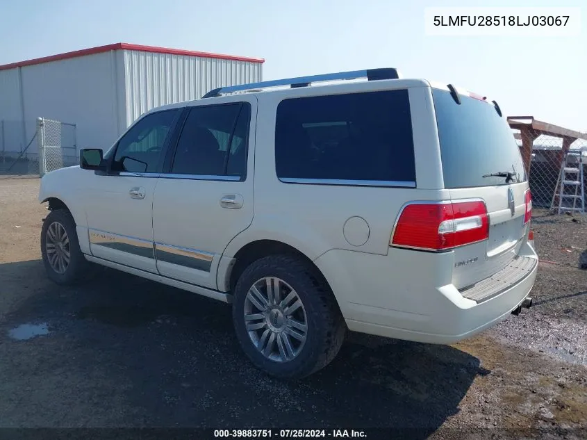 2008 Lincoln Navigator VIN: 5LMFU28518LJ03067 Lot: 39883751