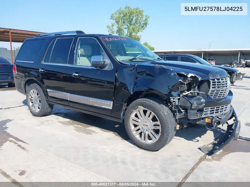 2008 Lincoln Navigator VIN: 5LMFU27578LJ04225 Lot: 40027317