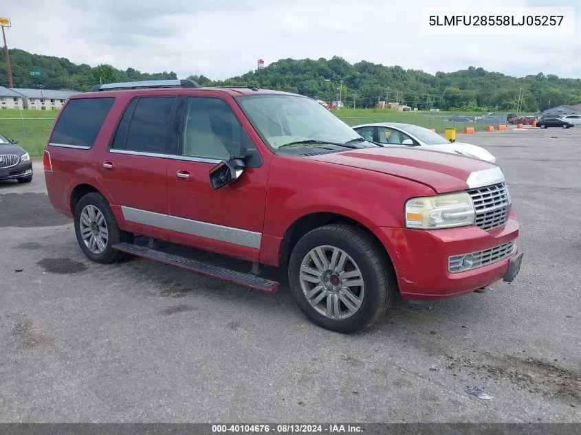 2008 Lincoln Navigator VIN: 5LMFU28558LJ05257 Lot: 40104676