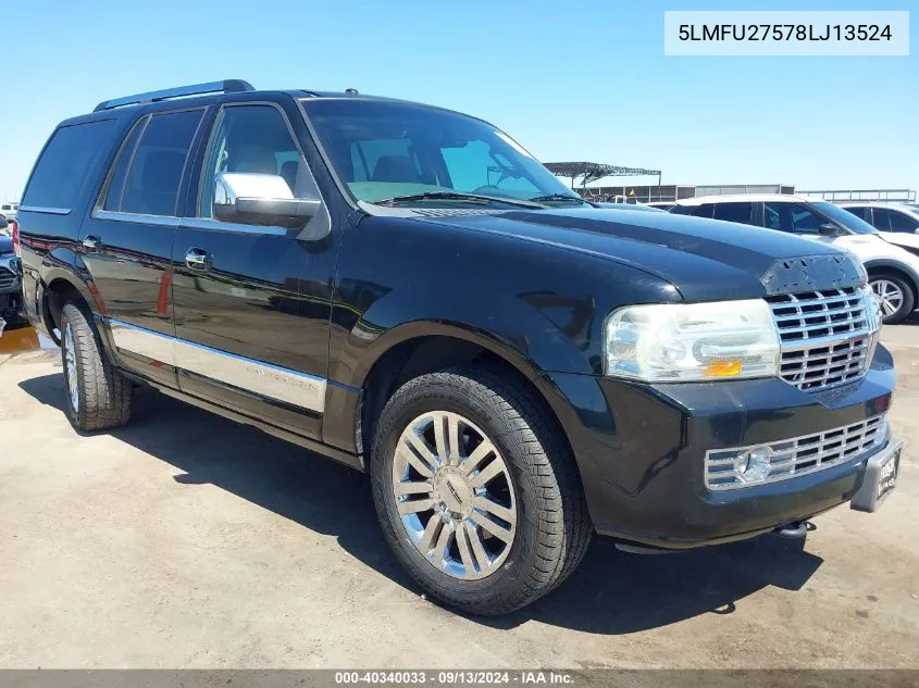 2008 Lincoln Navigator VIN: 5LMFU27578LJ13524 Lot: 40340033