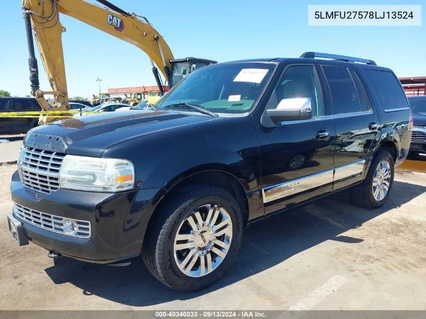 2008 Lincoln Navigator VIN: 5LMFU27578LJ13524 Lot: 40340033