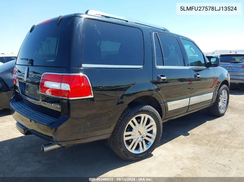 2008 Lincoln Navigator VIN: 5LMFU27578LJ13524 Lot: 40340033