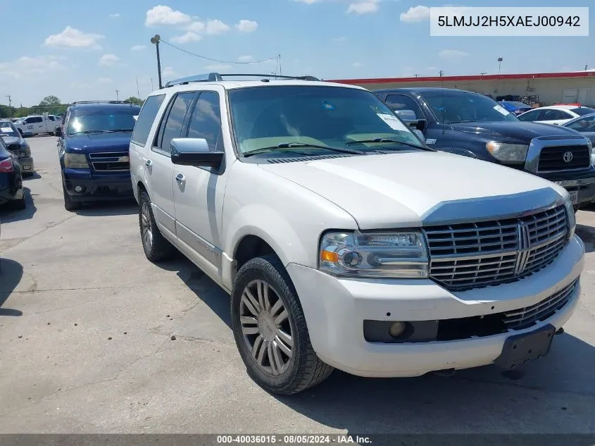 2010 Lincoln Navigator VIN: 5LMJJ2H5XAEJ00942 Lot: 40036015