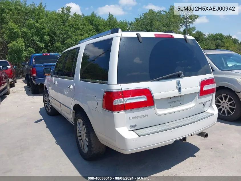 2010 Lincoln Navigator VIN: 5LMJJ2H5XAEJ00942 Lot: 40036015