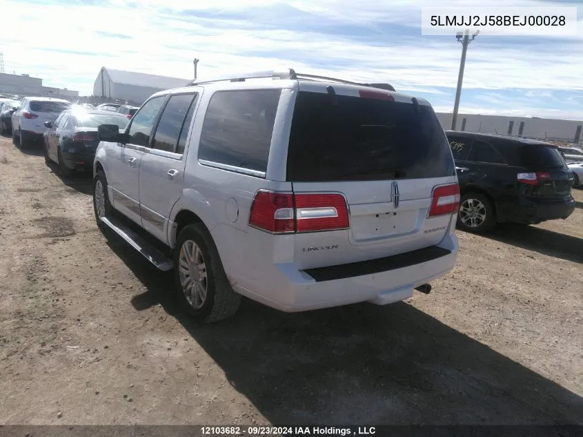 2011 Lincoln Navigator VIN: 5LMJJ2J58BEJ00028 Lot: 12103682