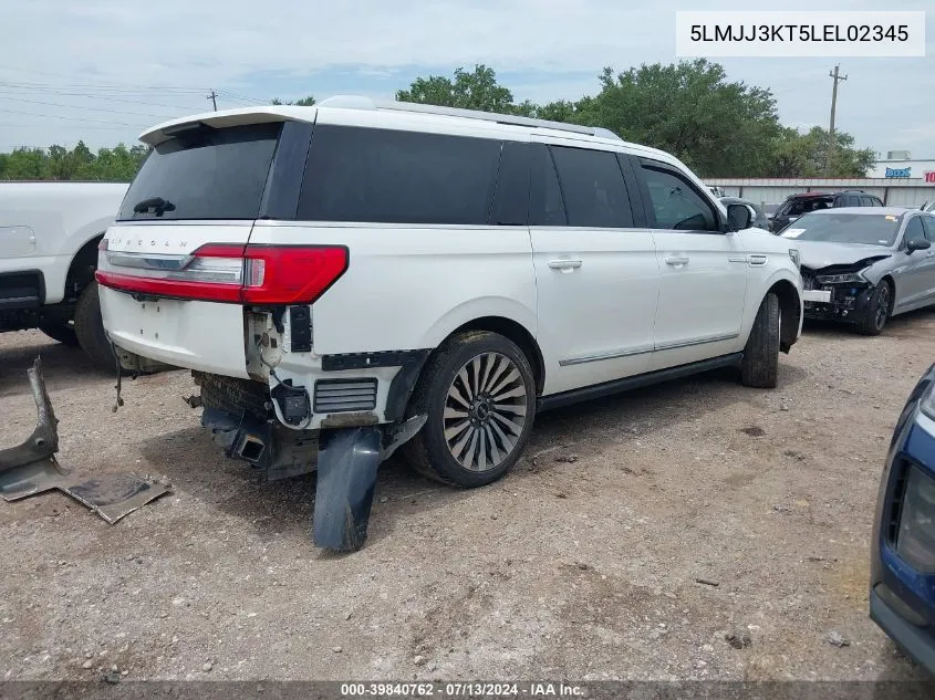 2020 Lincoln Navigator Reserve L VIN: 5LMJJ3KT5LEL02345 Lot: 39840762