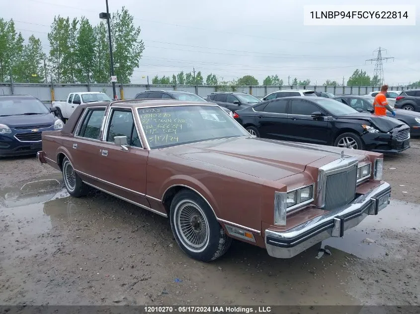 1982 Lincoln Town Car VIN: 1LNBP94F5CY622814 Lot: 12010270