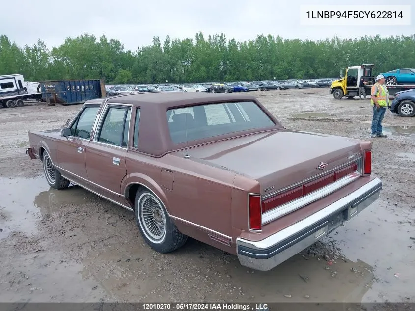 1982 Lincoln Town Car VIN: 1LNBP94F5CY622814 Lot: 12010270