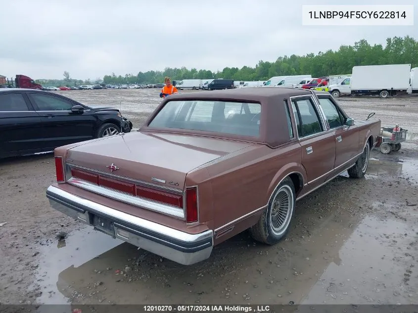 1982 Lincoln Town Car VIN: 1LNBP94F5CY622814 Lot: 12010270