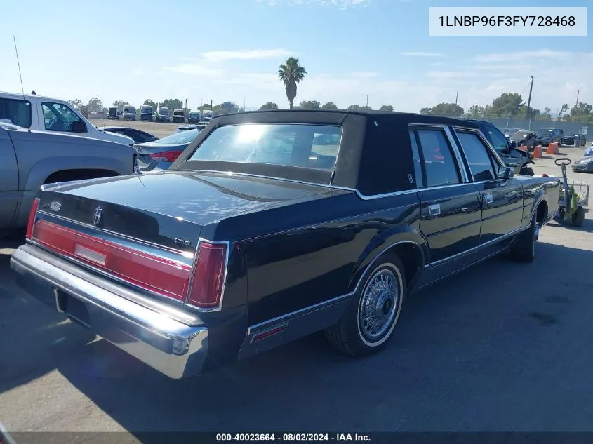 1985 Lincoln Town Car VIN: 1LNBP96F3FY728468 Lot: 40023664