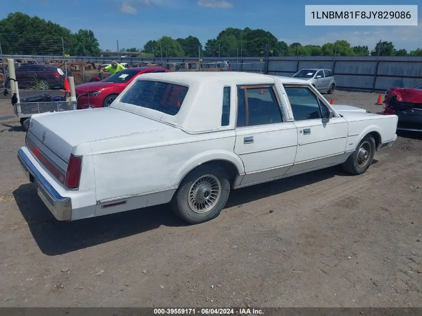 1988 Lincoln Town Car VIN: 1LNBM81F8JY829086 Lot: 39559171