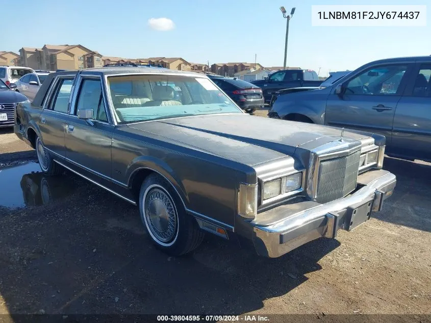 1988 Lincoln Town Car VIN: 1LNBM81F2JY674437 Lot: 39804595