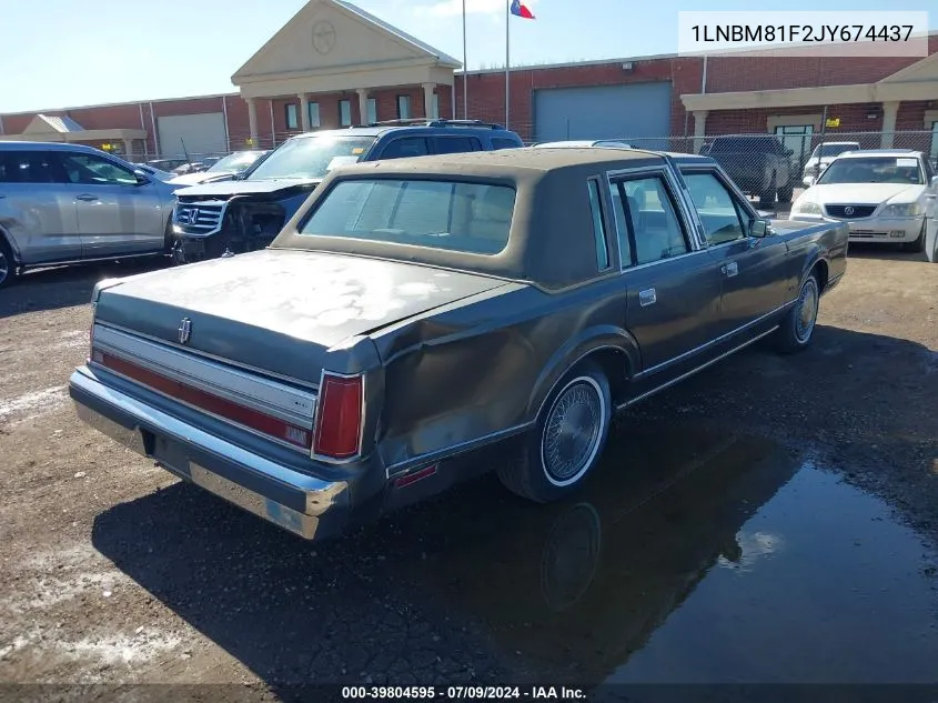 1988 Lincoln Town Car VIN: 1LNBM81F2JY674437 Lot: 39804595