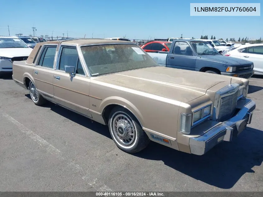 1988 Lincoln Town Car Signature VIN: 1LNBM82F0JY760604 Lot: 40116105