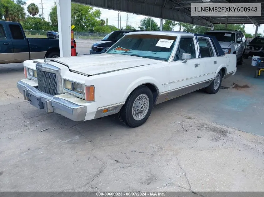 1989 Lincoln Town Car Signature VIN: 1LNBM82FXKY600943 Lot: 39600923