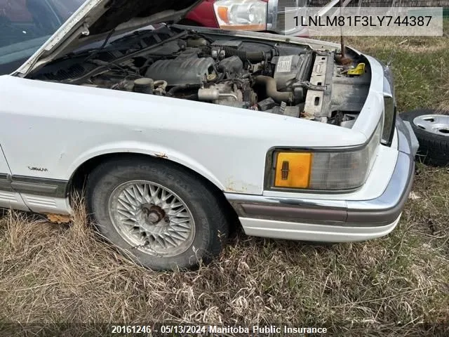 1LNLM81F3LY744387 1990 Lincoln Town Car