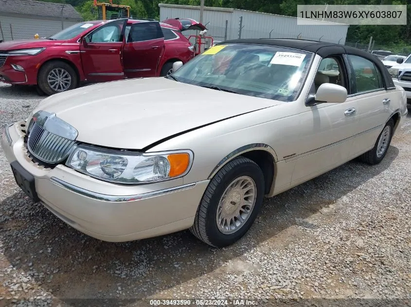 1999 Lincoln Town Car Cartier VIN: 1LNHM83W6XY603807 Lot: 39493590