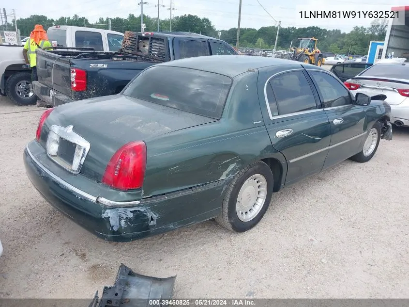 2001 Lincoln Town Car Executive VIN: 1LNHM81W91Y632521 Lot: 39450825