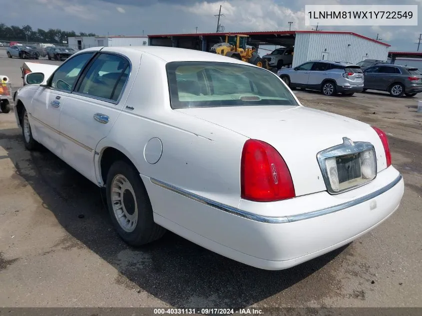 1LNHM81WX1Y722549 2001 Lincoln Town Car Executive