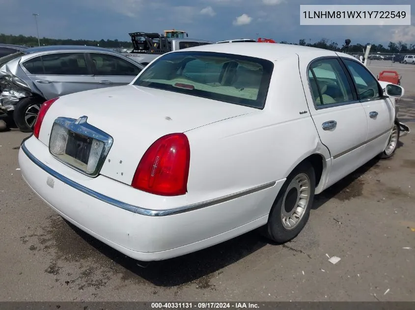 2001 Lincoln Town Car Executive VIN: 1LNHM81WX1Y722549 Lot: 40331131