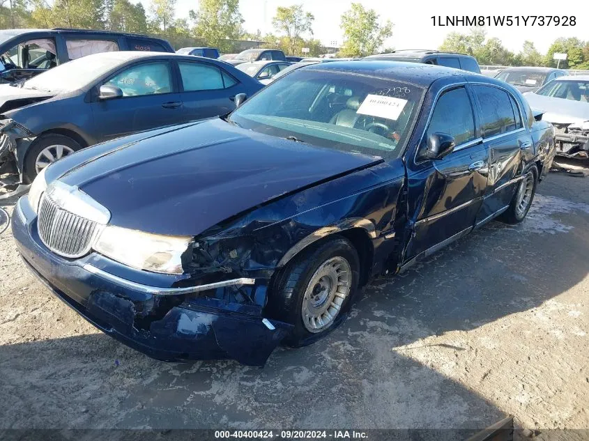 1LNHM81W51Y737928 2001 Lincoln Town Car Executive