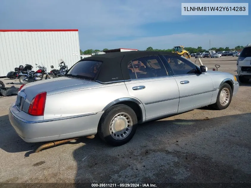 2002 Lincoln Town Car Executive VIN: 1LNHM81W42Y614283 Lot: 39511211