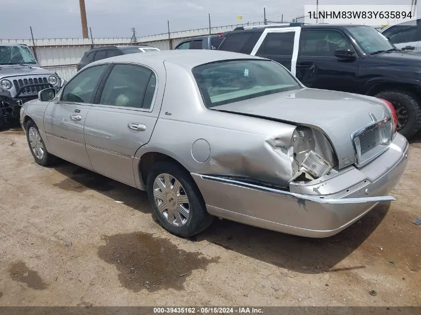 2003 Lincoln Town Car Cartier VIN: 1LNHM83W83Y635894 Lot: 39435162