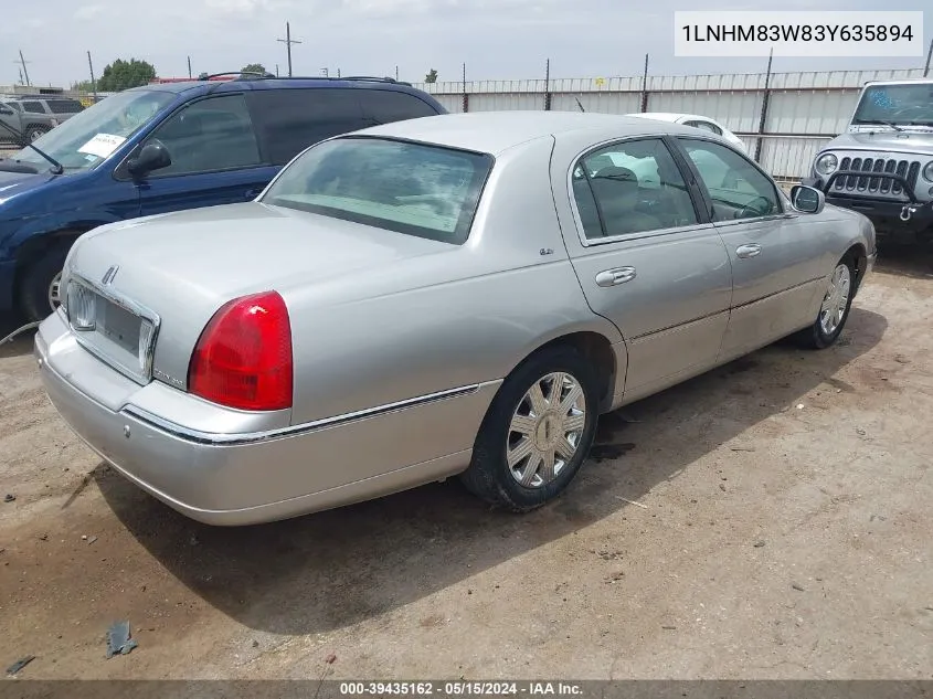 2003 Lincoln Town Car Cartier VIN: 1LNHM83W83Y635894 Lot: 39435162