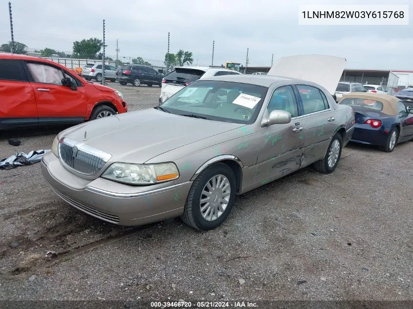 1LNHM82W03Y615768 2003 Lincoln Town Car Signature