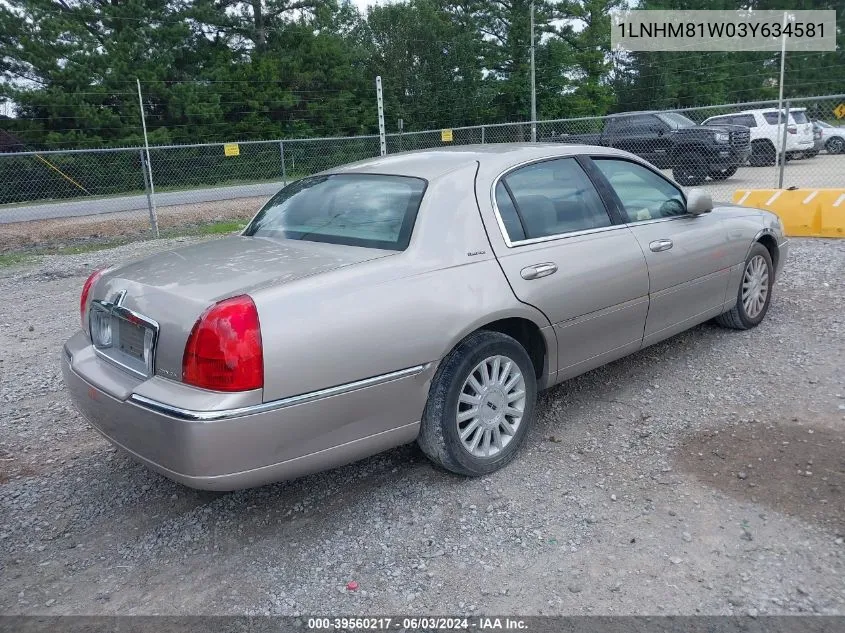 1LNHM81W03Y634581 2003 Lincoln Town Car Executive