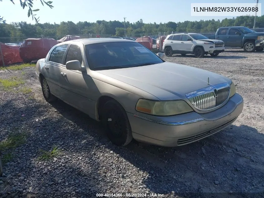 1LNHM82W33Y626988 2003 Lincoln Town Car Signature