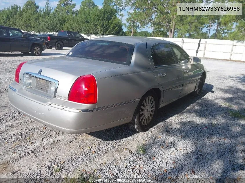 1LNHM82W33Y626988 2003 Lincoln Town Car Signature