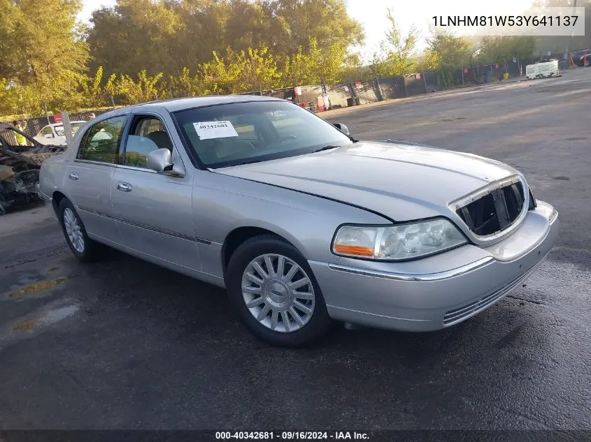 1LNHM81W53Y641137 2003 Lincoln Town Car Executive