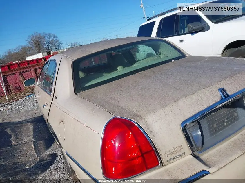 1LNHM83W93Y680357 2003 Lincoln Town Car Cartier