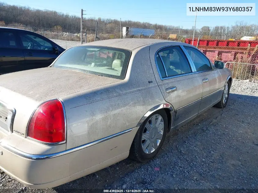 1LNHM83W93Y680357 2003 Lincoln Town Car Cartier